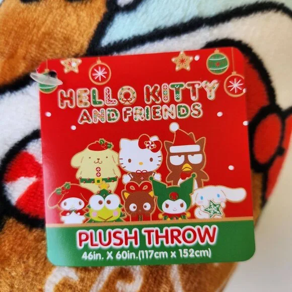 Hello Kitty And Friends Holiday Blanket Soft Fleece Throw Christmas Gingerbread - Picture 9 of 10